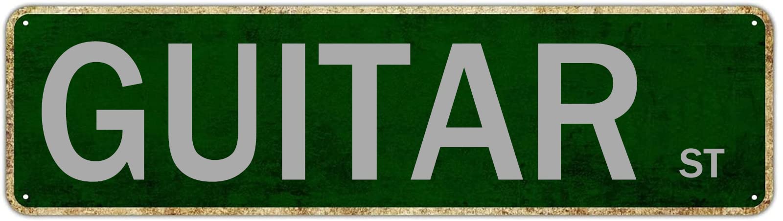 Guitar St Retro Tin Signs Aluminum Metal Plaque Quotes Exit Home Kitchen Garden Non-Fade Pub Club Decor 4x16 Inch