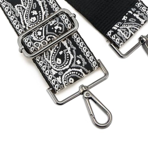 Image of ZOOEASS Nickel Buckles Wide Shoulder Strap Adjustable Replacement Belt Gun Buckles Guitar Style Crossbody Bag Strap