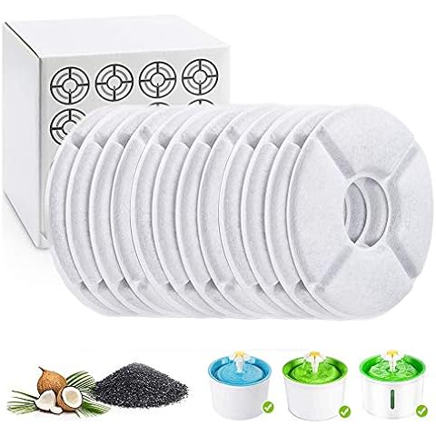 CYH Cat Water Fountain Filters 12 Pack - Pet Fountain Replacement Filter with Resin and Activated Carbon - for Pet Automatic Water Fountain Dispenser Cover