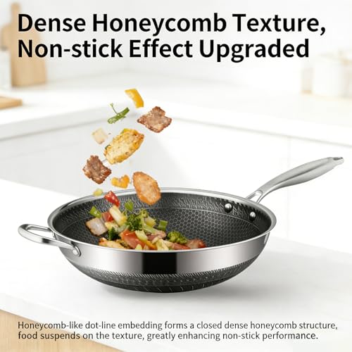 Wok de Acero Inoxidable 12.6 Pulgadas con Revestimiento Antiadherente miniatura 5