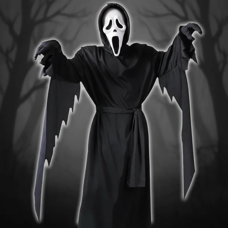 Fantasia Pânico Ghostface Preto E Branco