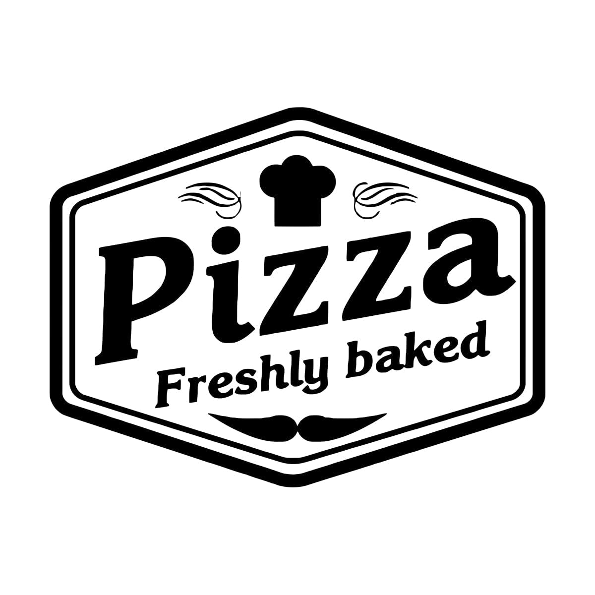 Lzhouting Wall Stickers 3862 Pizza Logo Window Sticker Italy Food Pizzeria Pattern Wall Sticker Kitchen Restaurant Decoration Pizza Vinyl Wall Poster Large - 51X67cm