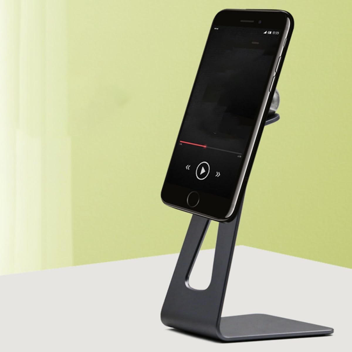 UKCOCO Adjustable Metal Phone Stand and Desktop Tablet Holder for Live Streaming, Creative Smartphone Rack in Space Gray, Compatible with Phones and Tablets for Home and Office Use image 5
