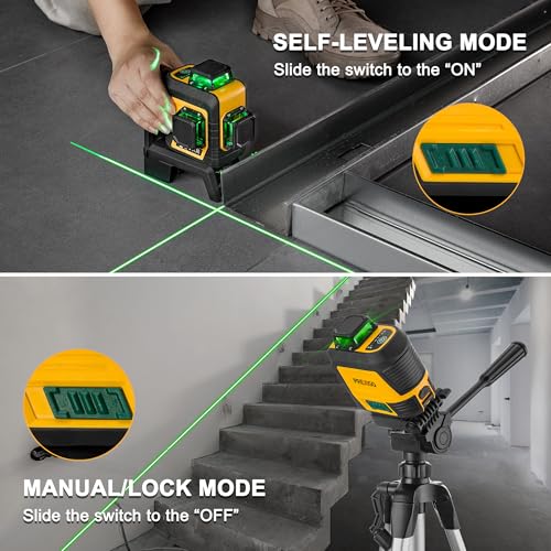 image for PREXISO 3 X 360° Laser Level with Tripod - Rechargeable 82Ft Cross Li