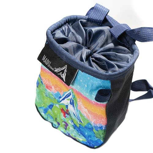 Madu Climb Rock Climbing Bag Sport Climb Chalk Pouch with Zippered Pocket, Brush Holder - Image 2