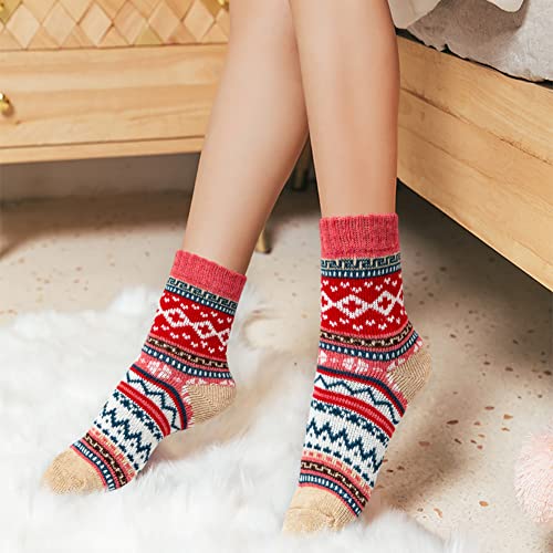 Image of Loritta Wool Socks for Women, Winter Warm Hiking Boot Socks Gifts