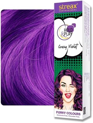 Streax Professional Hold and Play Funky Colours, Hair Color, 100g - Groovry Pink