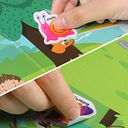 Image of Jelly Reusable Sticker Books, Portable Travel Toys Sticker Activity Book for Kids 3+ Year Old Girls Boys, Animal Insect Sea Ocean Space