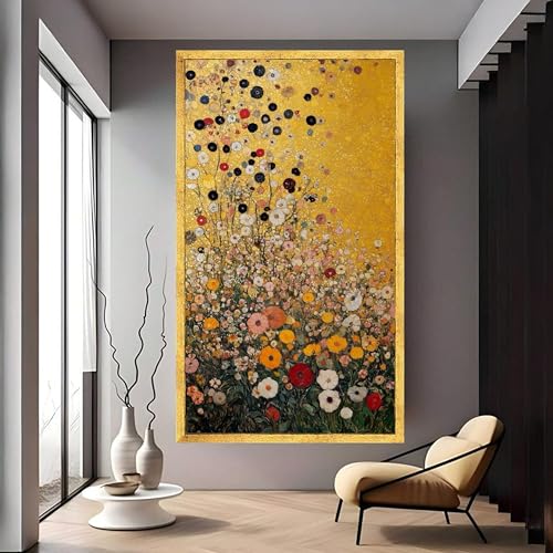 Impression sur toile jardin fleuri XINBAO grand tableau décoration murale salon 80x150 cm - 4