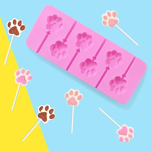 Miniatura 6 de Newk Lollipop Molde de silicona, 4 paquetes de 6 moldes de silicona antiadherentes para Lollipop Chocolate Candy