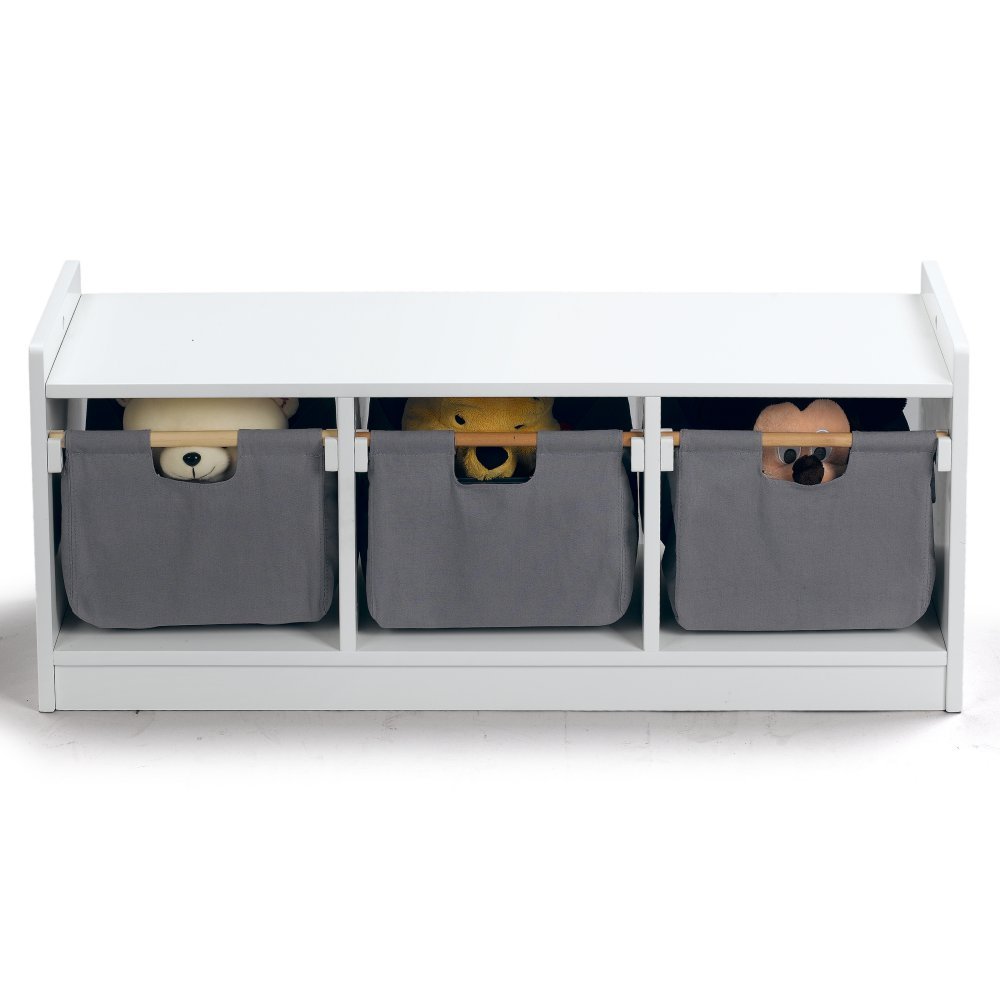 WONKAWOO Deluxe Children's Toy Storage Bench White