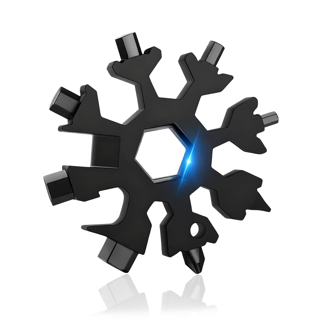 18-In-1 Multi-Tool Snowflake, Multi Attrezzo In Acciaio Portatile, Portachiavi Fiocco Di Neve, Strumento Fiocco Di Neve, Attrezzo Per All'Aperto Campeggio Avventura
