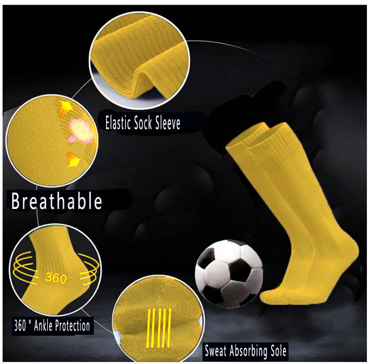 Unisex Athletic Knee High Breathable Compression Solid Tube Soccer Football Sport Socks 3/12 Pairs for Kid Youth Adult3