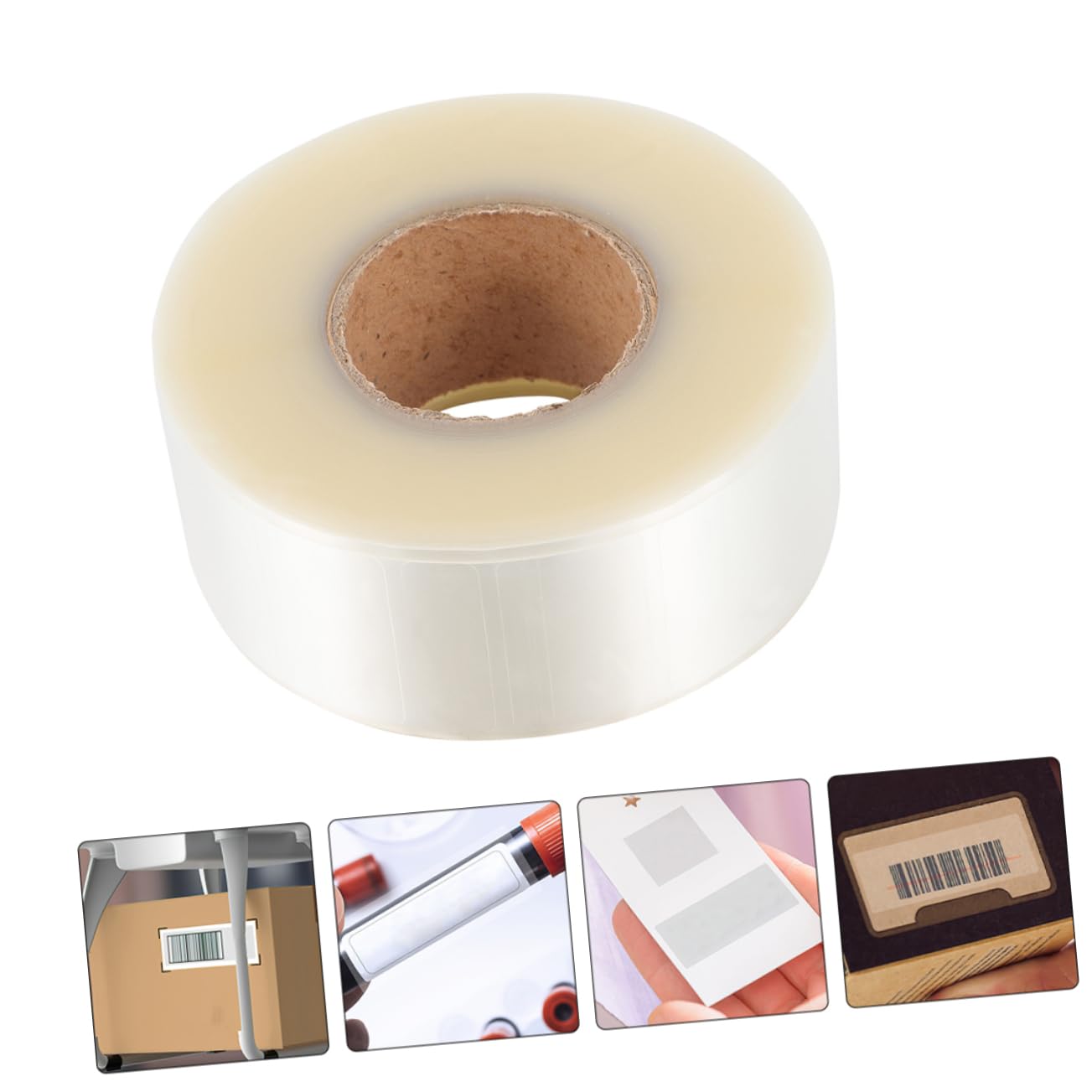 STOBOK Etikettenschutzhüllen 500 Stück Selbstklebend Pvc Transparente Verhindern Einrollen Erleichtern Scannen für Barcode und Etiketten in Bibliotheken Krankenhäusern und Büros