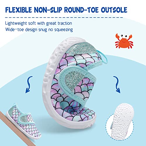 Image of LeIsfIt Toddler Water Shoes Boys Girls Barefoot Aqua Socks Kids Breathable Quick-Dry Swim Shoes for Beach Pool Surf