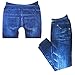 2 Pairs Girls Jeggings Fashion Denim Jean Look Leggings Stretchy Pants Kids S/M Leggings for Girls Super Soft Stretchy Denim Print 2 Pack Black and Blue Pull On Apparel That are Fun and Easy to Put