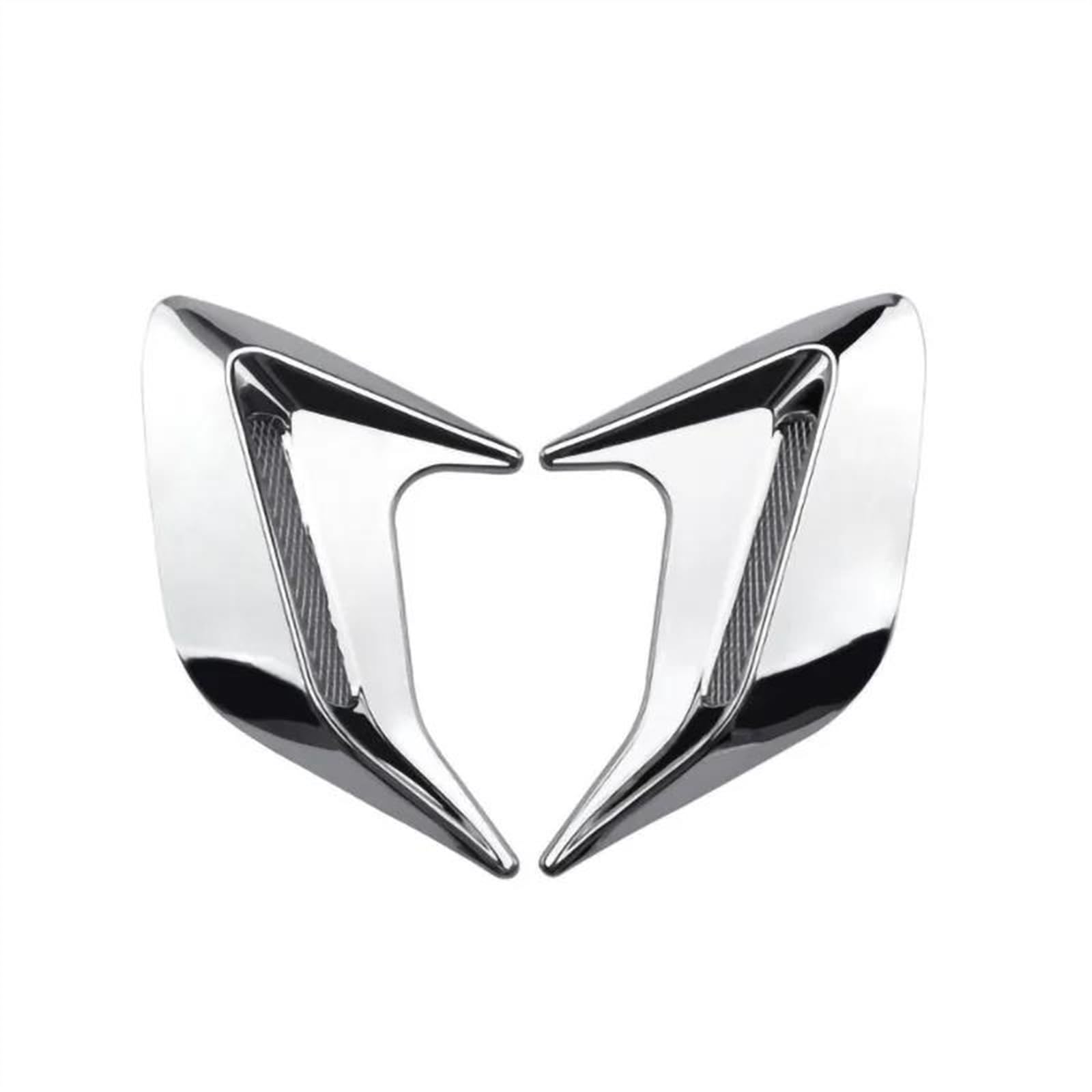 2Pc Car Air Flow Intake Side Vent Hood Cover for Wagon R Stingray All 2014 to 18 of Mar-uti Suz-uki Car Decorative Side Air Scoop Flow Vent Protection, Universal Bonnet Vent Cover (Chrome)