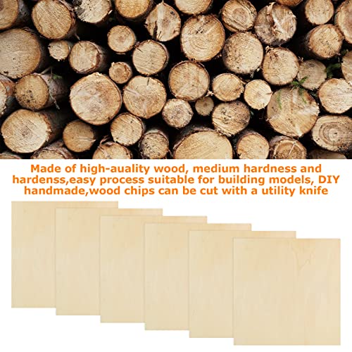 LISHINE 8 Pack 12 x 12 x 1/4 Inch Baltic Birch Plywood 6mm Wood Sheet, Baltic Birch Sheets for Cricut Maker, Architectural Models, Drawing Painting, Wood Burning Laser