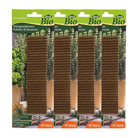 Dehner Bio Düngestäbchen für Kräuter und Gewürze, 4 x 30 Stück (120 Stück) Cover