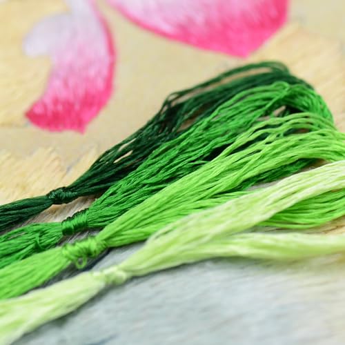 Image of 4 Skeins Mulberry Silk Floss Embroidery Thread Floss-Cross Stitch Threads China Silk Woven Jewelry Threads DIY Sewing Kits (01)