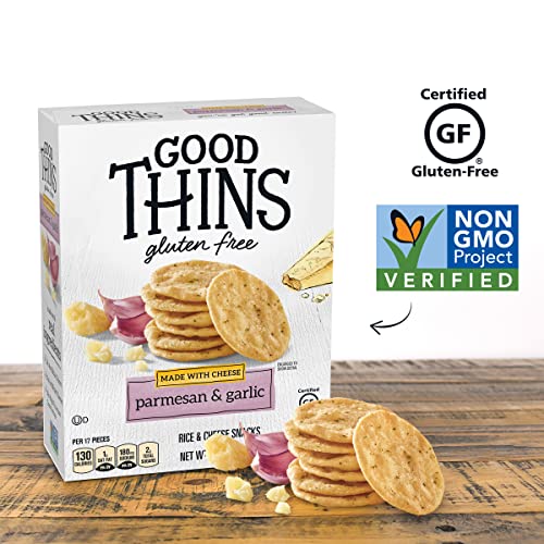 Good Thins Parmesan & Garlic Rice & Cheese Snacks Gluten Free Crackers, 3.5 Oz #TOP5