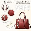 DEEVORCA Sac à Main Femme – Élégant Sac Cabas en Cuir PU avec Pendentif Chic, Multi Compartiments & Grande Capacité – Idéal pour Bureau, Études, Sorties, Vacances & Cadeau (Rouge Bordeaux,L) #3