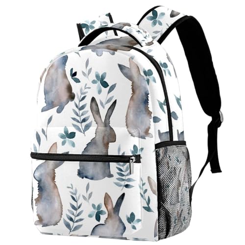 Sac à dos d'école filles et garçons, grand sac de voyage décontracté lapin