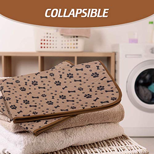 Waterproof Dog Food Mat Non-Slip - 2 Pack Dog Bowl Mat Absorbent Pet Feeding Mats Washable Pee Pads for Puppies Cats… - Image 3