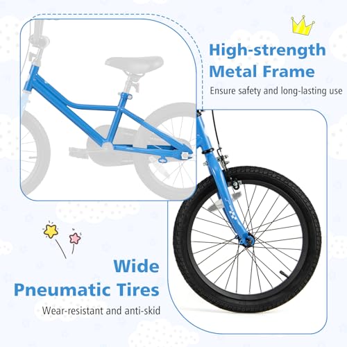 Image of BABY JOY Kids Bike, 12 14 16 18 Inches Car Pattern Sporty Bicycle w /Removable Training Wheels, Hand & Coaster Brakes, Adjustable Seat & Handlebar, Girls Boys Bike