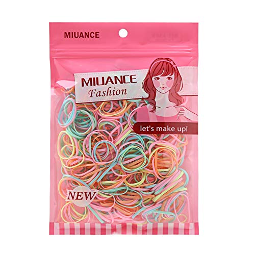 Miuance 600 Pack Colored Rubber Bands Soft Elastic Bands for Girls and Women Hair,Braids Hair,Wedding Hairstyle and more