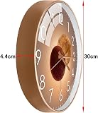 ALEENFOON 12 Inch Round Non-ticking Wall Clock, Large Number Modern Quartz Battery Operated Silent Wall Clocks For Home Living Room Office Kitchen School (Venus Gold) - 2