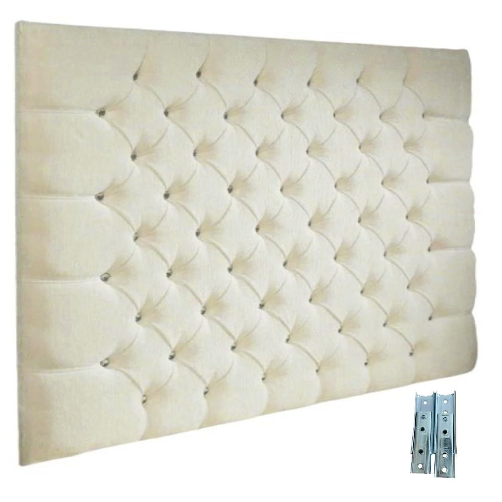 luxisleepltd Colchester Plush Velvet Tufted Headboard, 30''/36" Height, 3ft,4ft6,5ft Widths, Black, Cream,Grey,Silver (GT Grey, 3ft-36'' High)