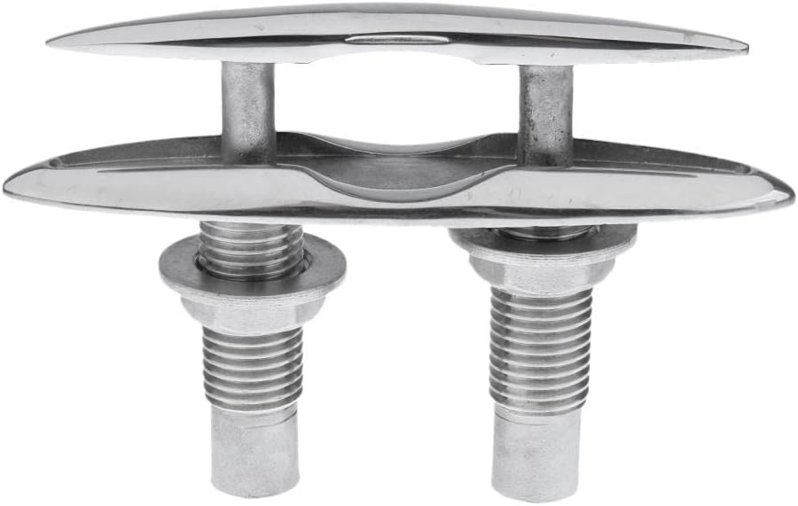 LOOM TREE® Heavy Duty 6'' Stainless Steel Pull Up Cleat/Pop Up Rope Cleat Flush Mount Lift Sailing Marine Boat Deck Dock Mooring Line Cleat | 1 Piece Pull Up Boat Cleat