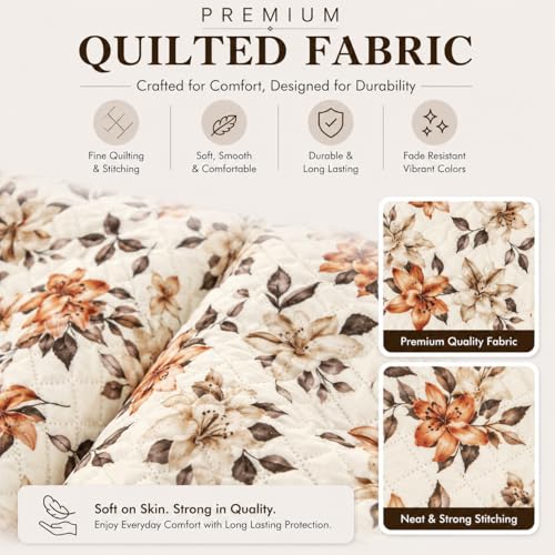 Image of Nendle Printed Holland Velvet Cushion Covers Set of 5, 16 x 16 Inches (40 x 40 cm), Decorative Sofa Cushion Cover with Zipper Closure, Floral Geometric Abstract Bohemian Designs, Multicolor