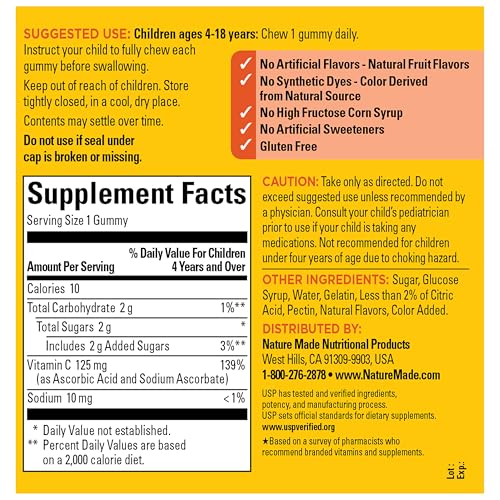 Nature Made Kids First Vitamin C Gummies for Kids, 110 Gummies - image 5