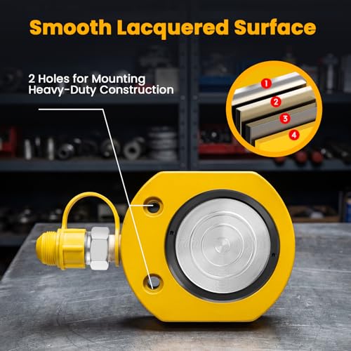 Image of NEWTRY 5T Low Profile Hydraulic Jack Porta Power Kit + CP-180 Manual Hydraulic Hand Pump, Industrial Mini Hydraulic Cylinder, Stroke 0.24 inch