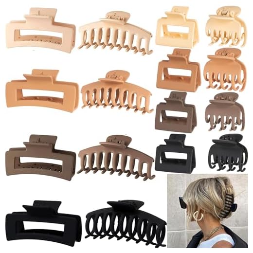 10 Pack 4.4" Large Hair Clips,Claw Clips,Hair Clips for Women & Girls,2 Styles 5 Colors Internal tooth design Strong Hold Matte Claw Hair Clips for Women Thick Hair & Thin Hair, 90's Vintage Hair Clip