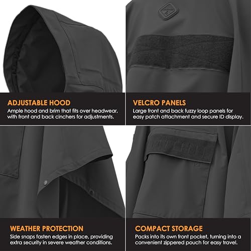 [美品] HAZARD4 Poncho Villa ブラック 32700円 Hazard 4 Poncho Villa Technical Soft Shell Poncho | Recon