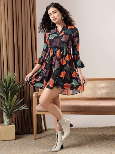 Image of KOTTY Women's Flowy Midi Round Neck Plus Size Dress