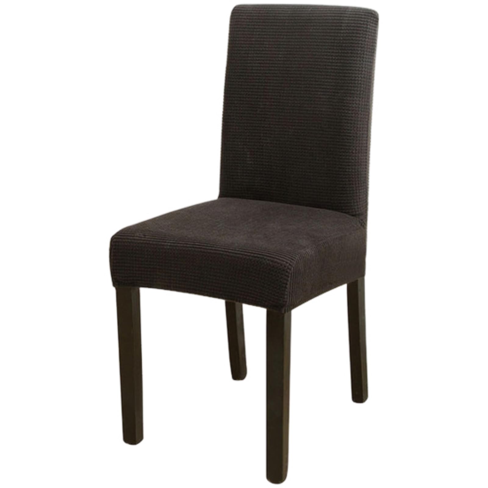 Treer Dining Chair Covers Set of 2 4 6 8, Stretch Chair Covers for Dining Room Washable Removable Soft Elastic Slipcovers Seat Protector for Kitchen Dining Room (Corn Velvet - Black,4)