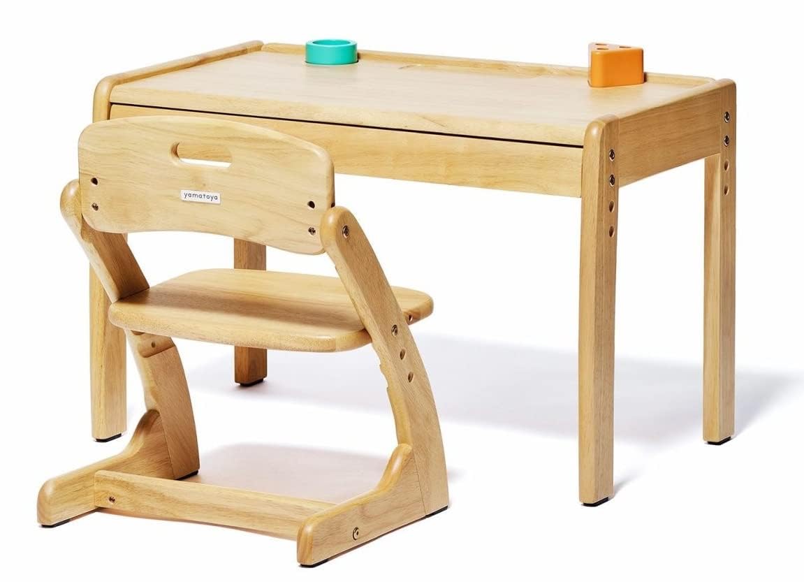 Amazon.co.jp: Yamatoya Buono3 Kids Desk & Chair Set, Natural