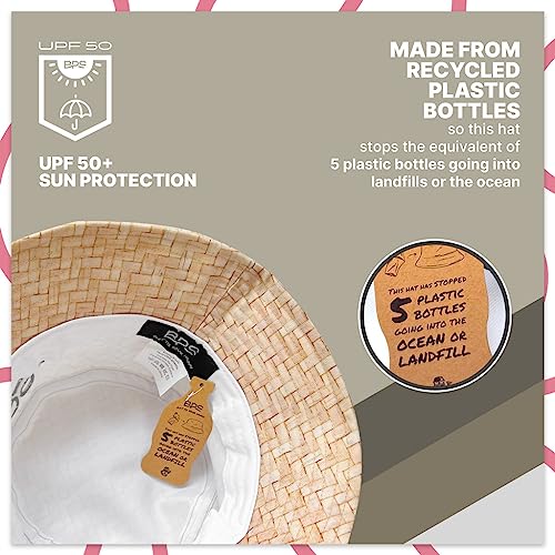 Bps Surf And Sun Bucket Hat For Men And Women, Made From Recycled Plastic - Large, Straw #TOP3