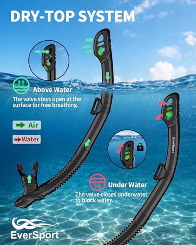 Set de Snorkel para Adultos EverSport con Máscara de Vista Panorámica 180° y Tubo Seco Antifugas miniatura 6