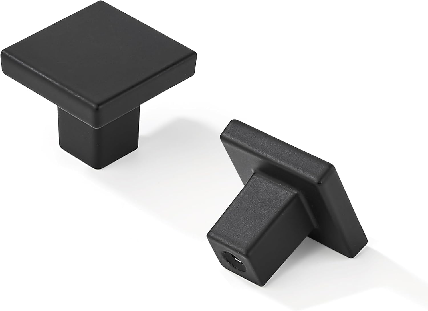 KHTUMEWARE-295 Square Knob, Matte Black, 1-3/16 in (30 mm), 2-Pack