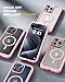 Miracase Magnetic for iPhone 15 Pro Max Case 6.7'' [Compatible with Magsafe] Full-Body Military Drop Proof for iPhone 15 ProMax Case with Built-in 9H Tempered Glass Screen Protector,Pink