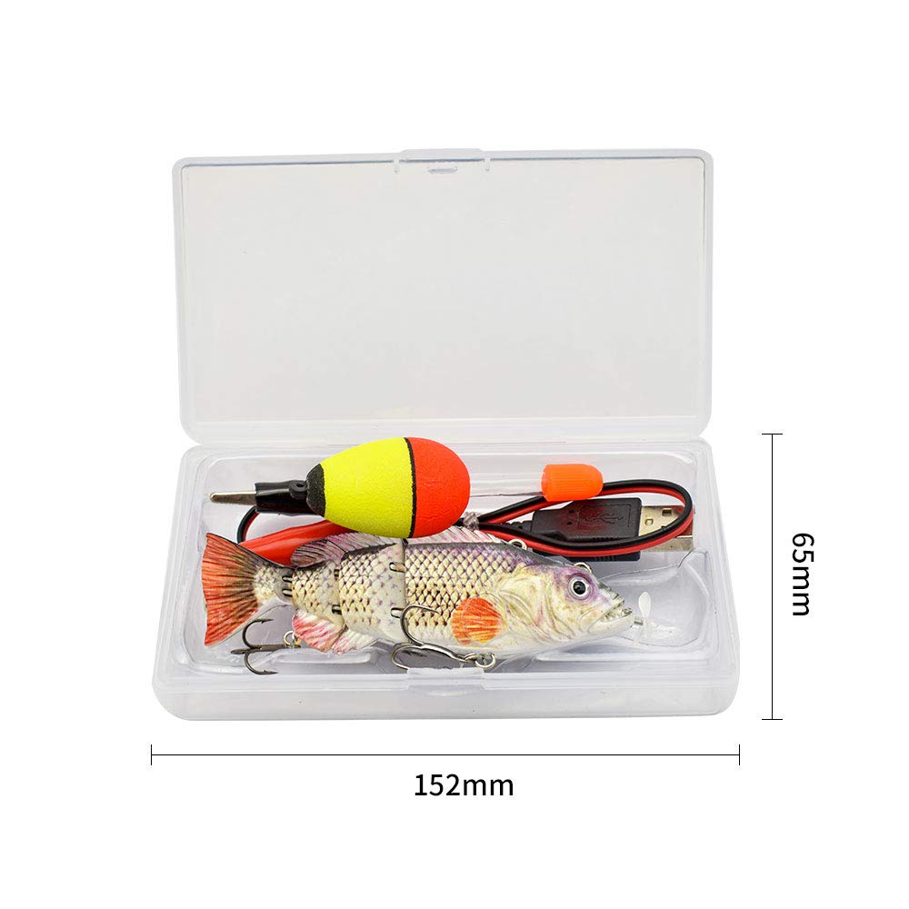 ods lure Señuelo robótico de natación de 10 cm, señuelos eléctricos recargables por USB, luz LED, 4 segmentos, articulados, aparejos de pesca