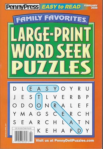 Penny Press Family Favorites Large Print Word Seek Puzzles February 2026