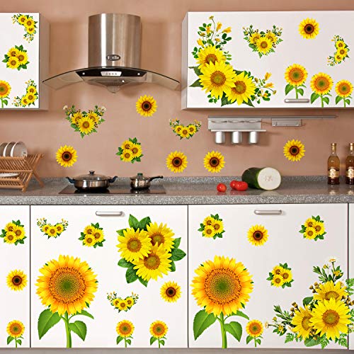 Vinilos decorativos de girasol 3D set 31 piezas miniatura 5