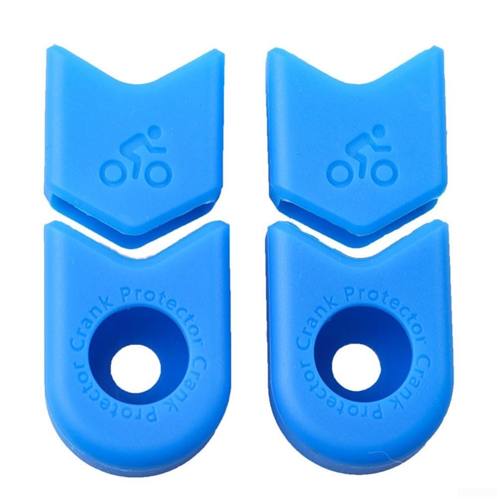 HomeVortex Bicycle Crank Arm Protector Covers, Silicon Crankset Protection Case, for Mountain Road Bike, Dust Proof Cap Guard Fit 99% Crank Types, 2/4 Pcs(4pcs Blue)