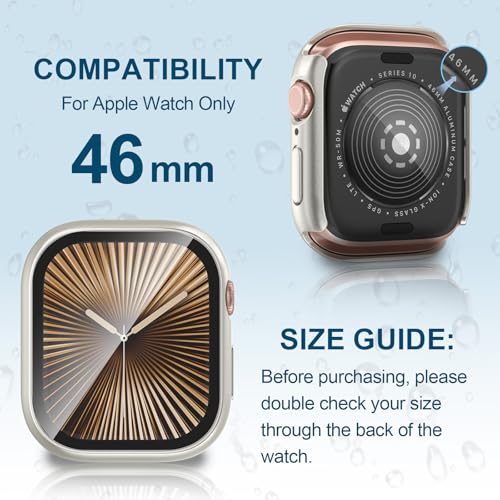 Protector impermeable Apple Watch 10 46mm antiarañazos con cristal templado 2